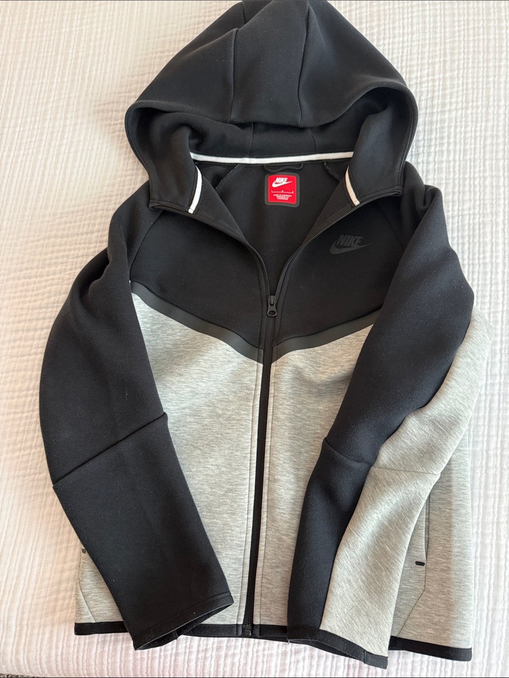 Boys Nike Tech Black and Gray Performance Zip Hoodie